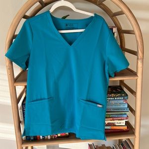 Never Worn Teal Figs Casma Three Pocket Top